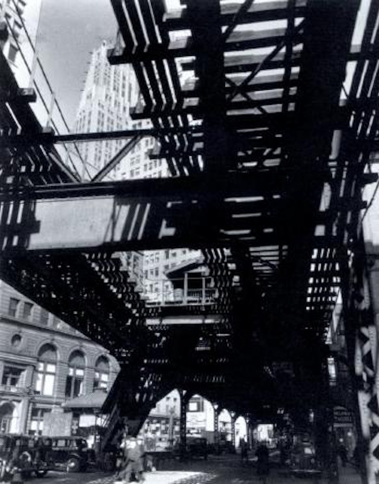 El, second and third avenue lines, Hanover Square and Pearl Street by Berenice Abbott