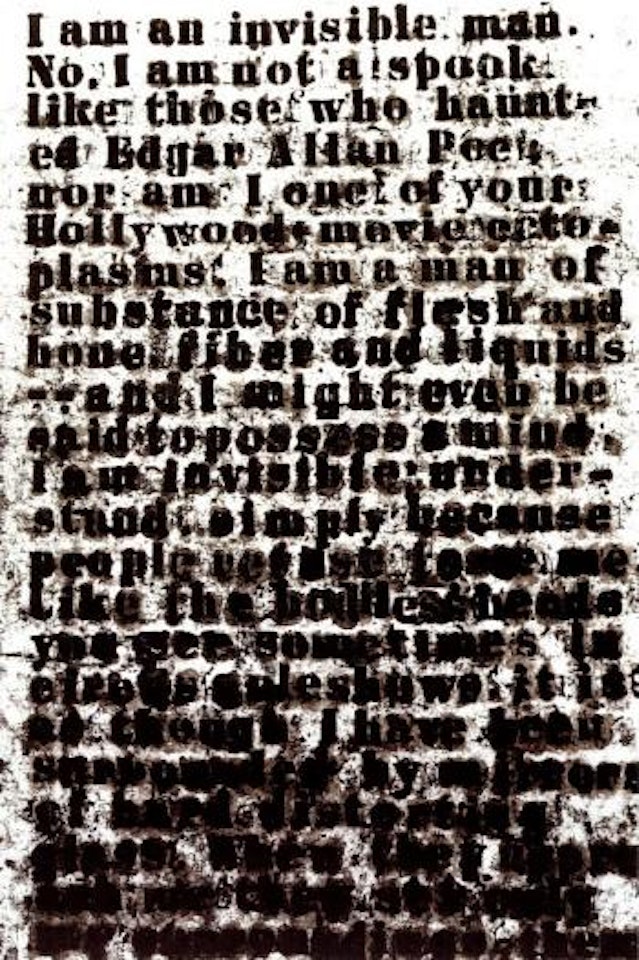 Prologue series invisible man, small version by Glenn Ligon
