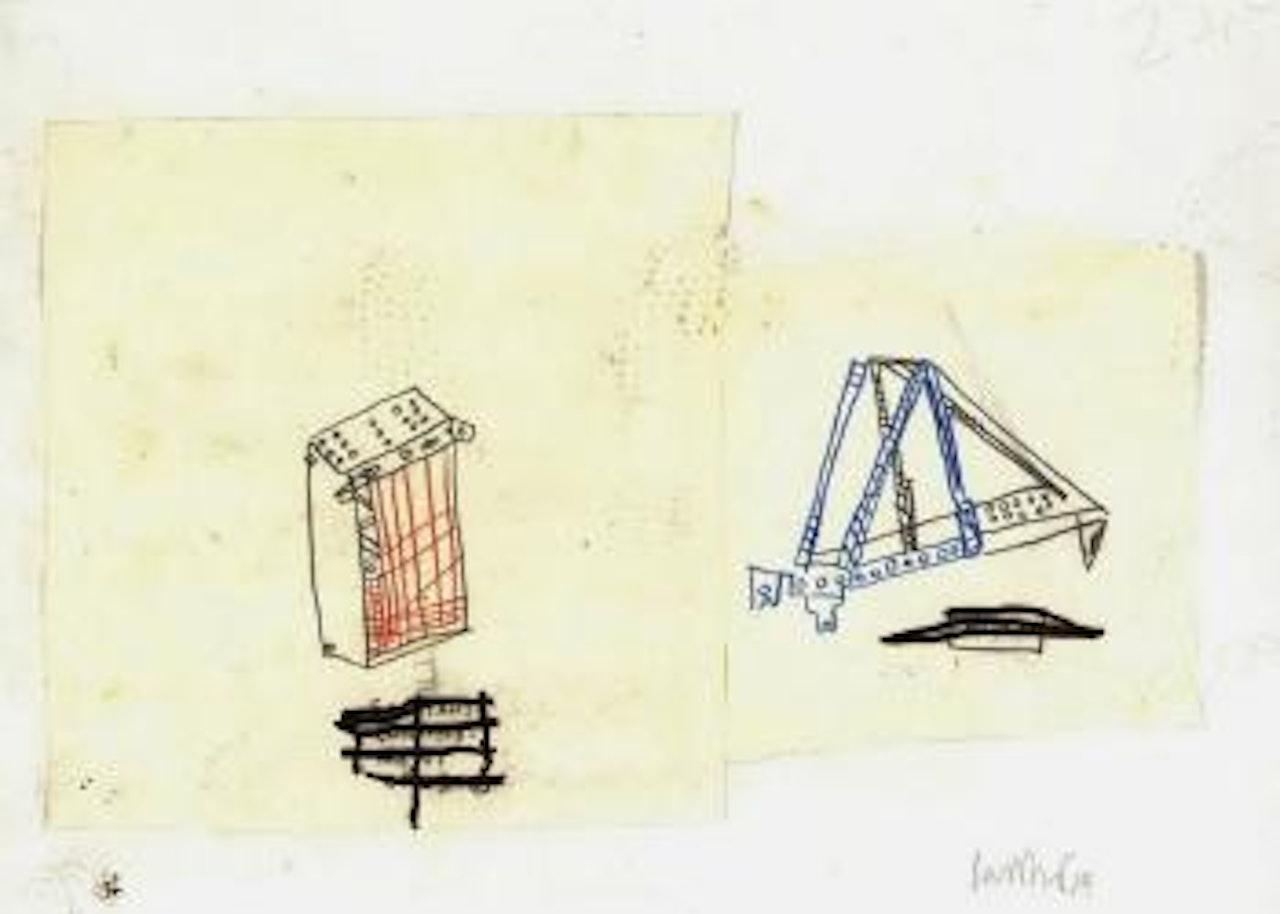 Untitled, bridge and jail by Jean-Michel Basquiat