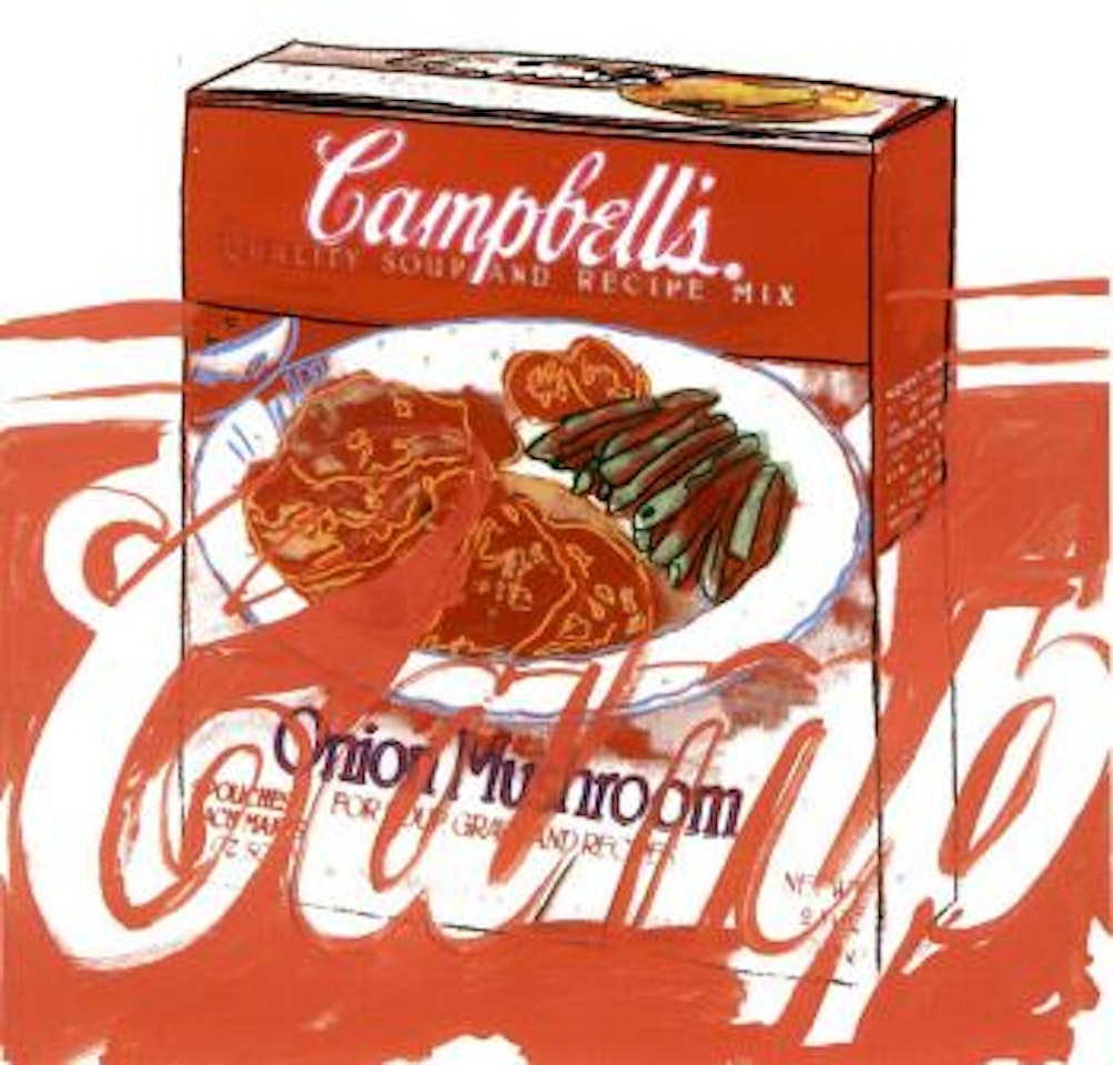 Campbell's onion mushroom soup box by Andy Warhol