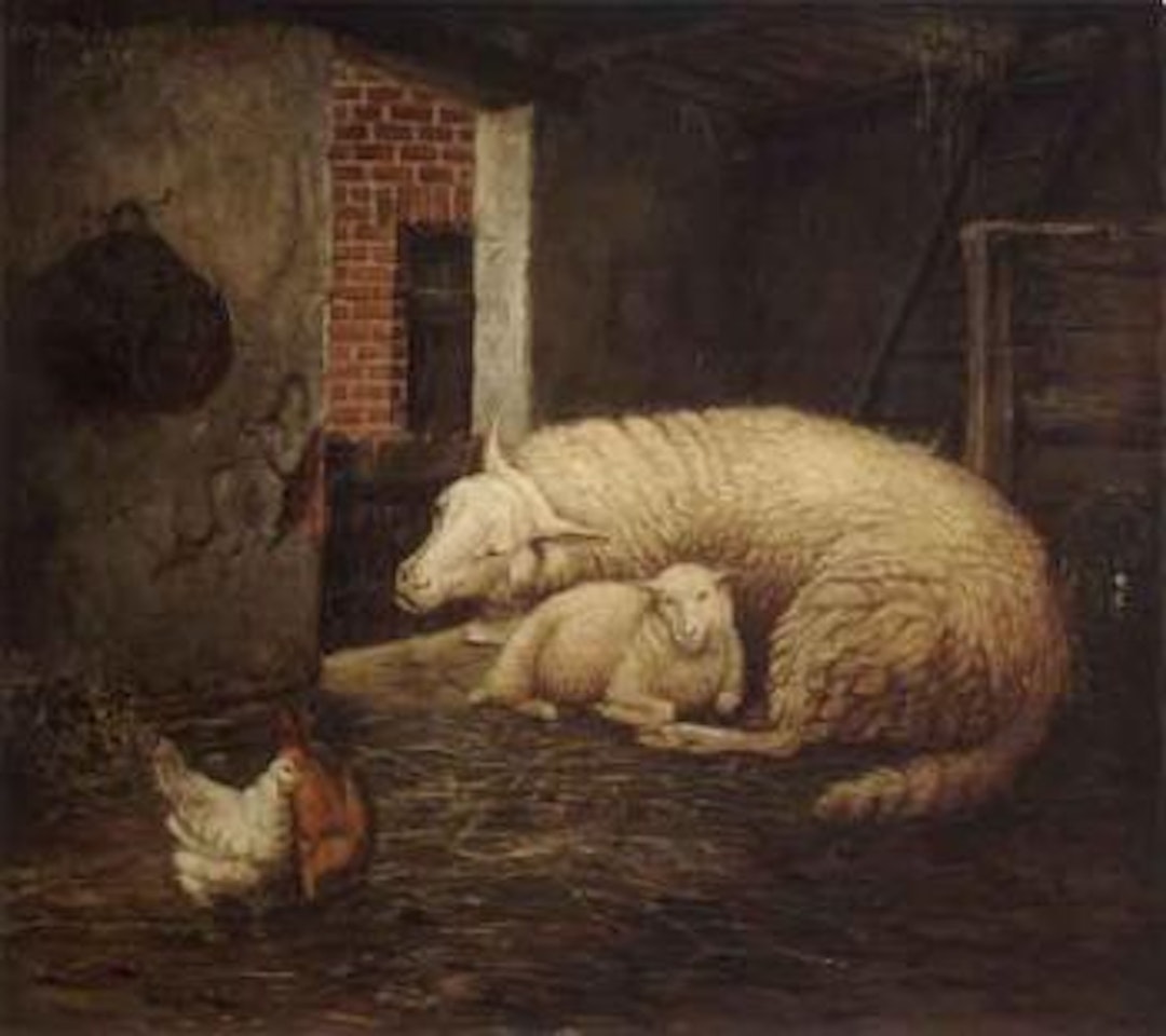 In the stable by Eugène Joseph Verboeckhoven