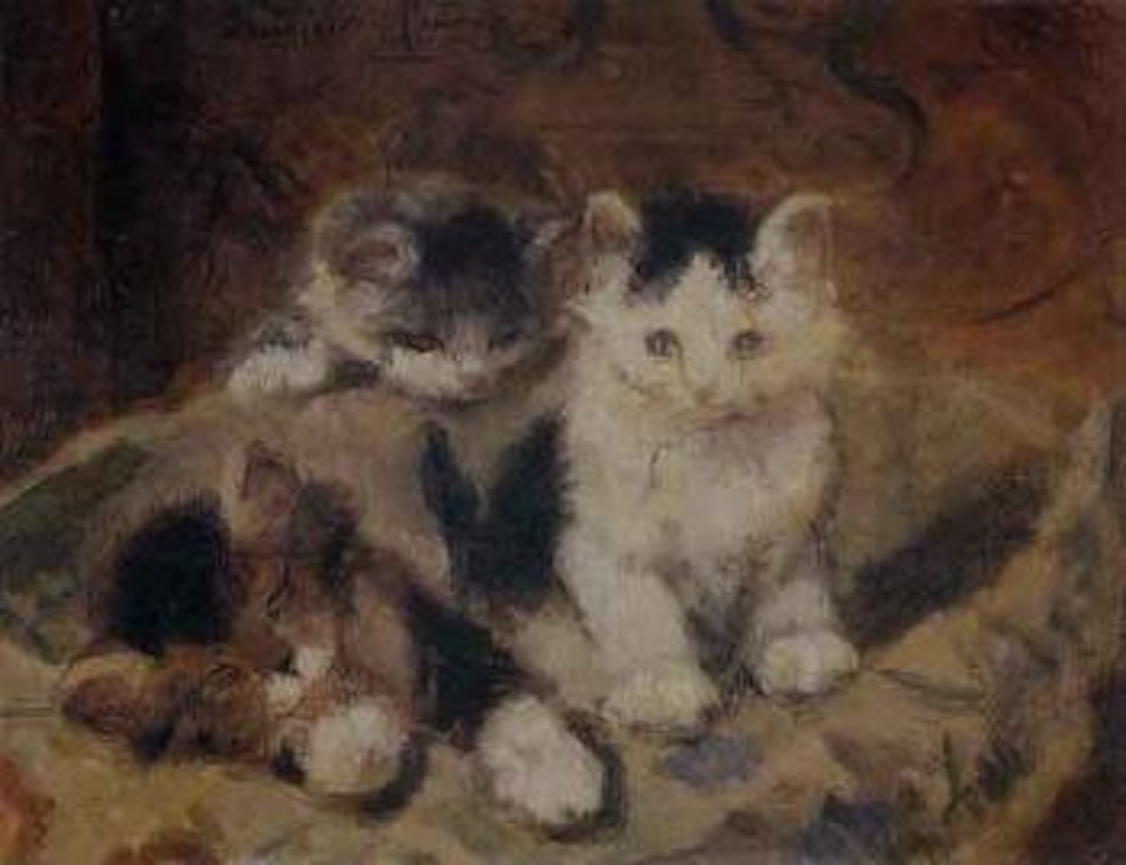 Three kittens by Henriette Ronner-Knip