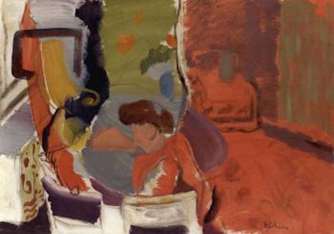 Boy at breakfast by Ivon Hitchens