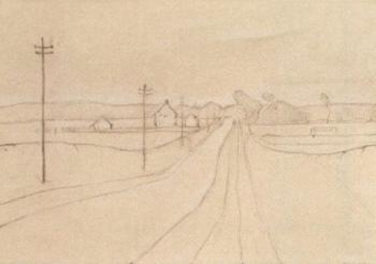 Two landscape drawing, Lytham by Laurence Stephen Lowry