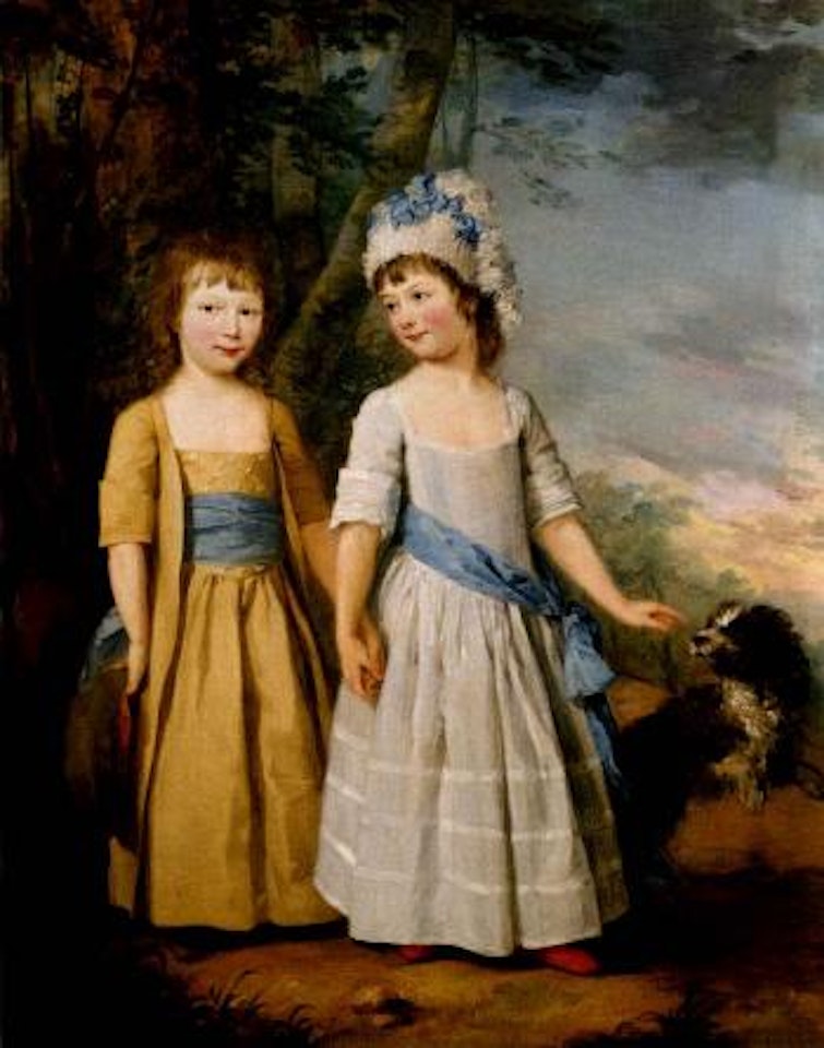 Double portrait of Elizabeth and Thomas Trower in a landscape, with their dog by William Hoare of Bath