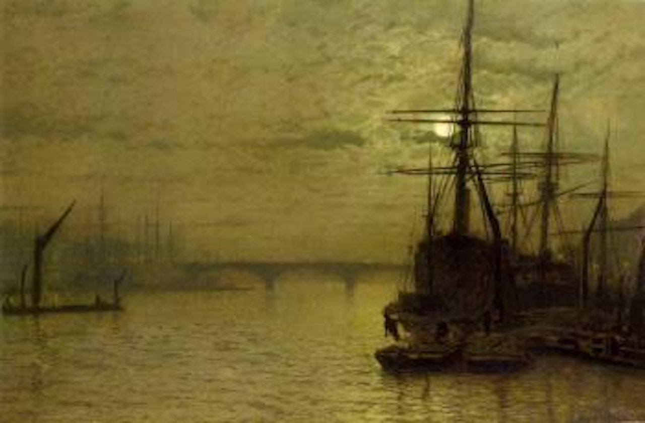 Thames below bridge by John Atkinson Grimshaw