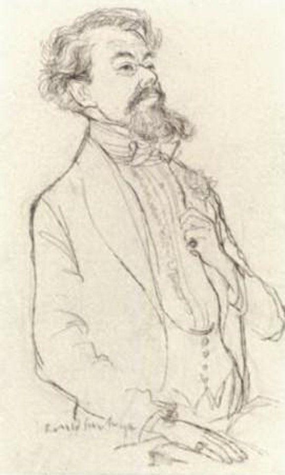 Emlyn Williams as Charles Dickens by Ronald Searle