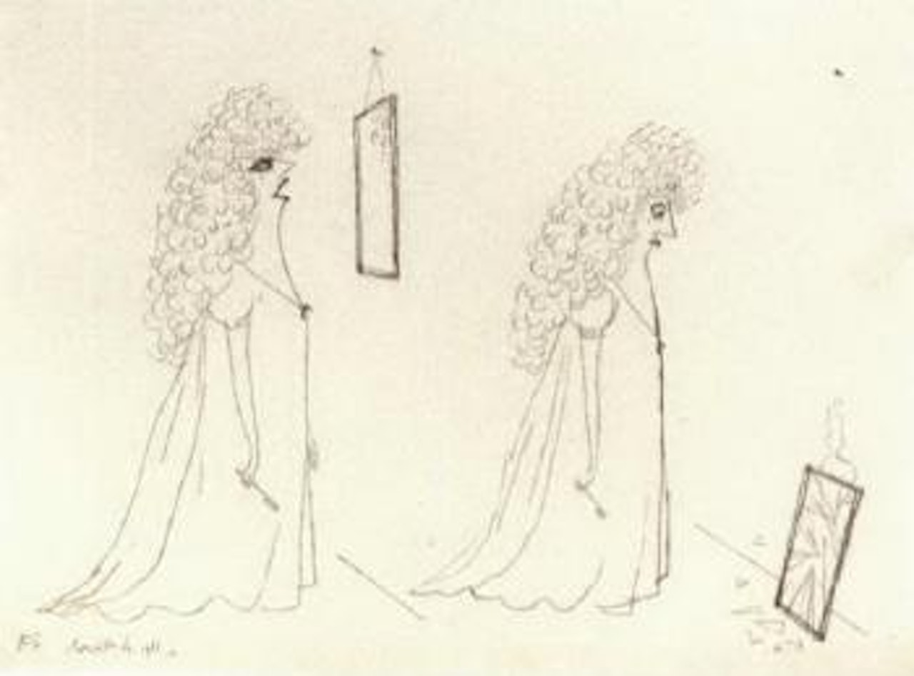 Souls in torment, mirror, mirror, on the wall by Ronald Searle