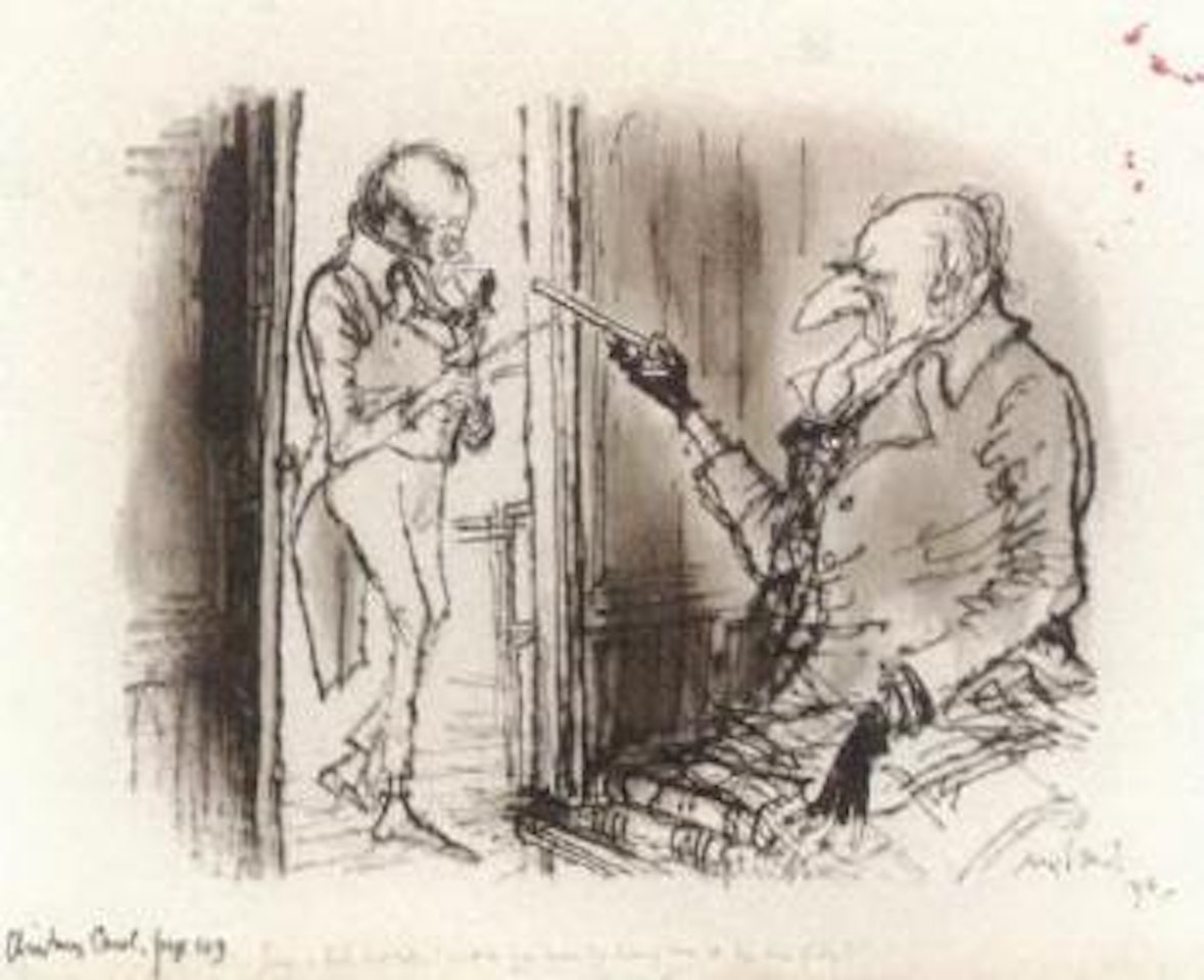 Christmas Carol, Scrooge and Bob Cratchit by Ronald Searle
