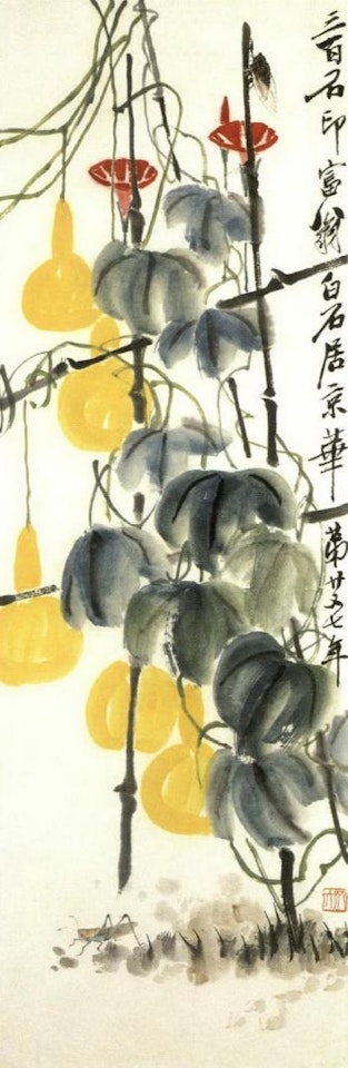 Gourds and grasshopper by Qi Baishi