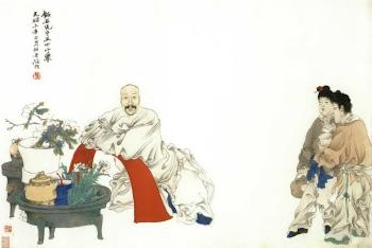 Portrait of Jiang Shinong at fifty by Ren Bonian