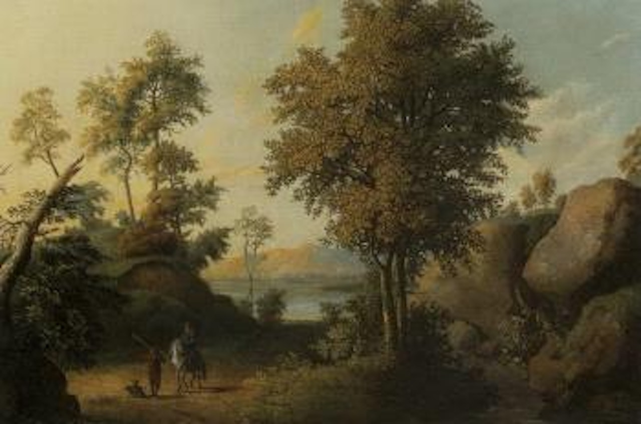 Landscape with rocks and lake by Jacob Philipp Hackert