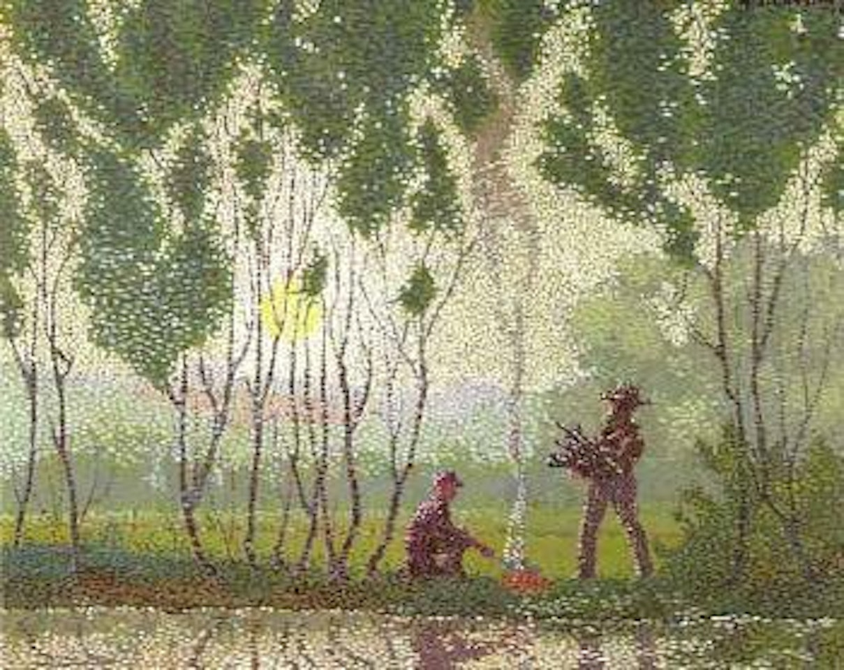 Building the campfire by Alfred Joseph Casson