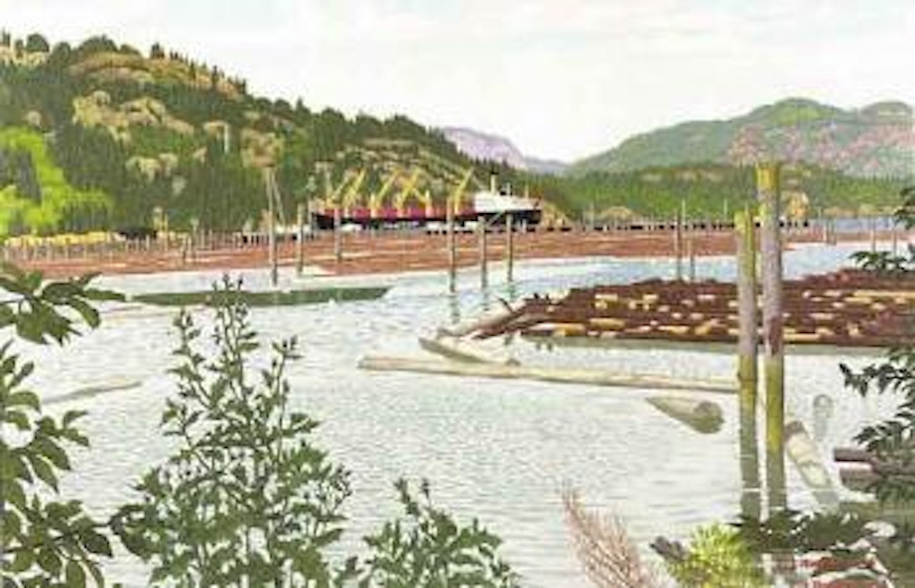 Looking east over Cowichan Bay by Edward John Hughes