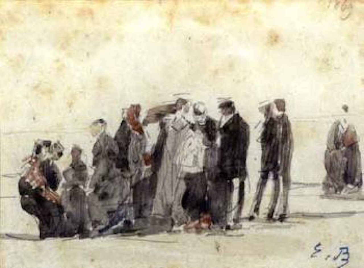 Crinolines sur la plage by Eugène Boudin