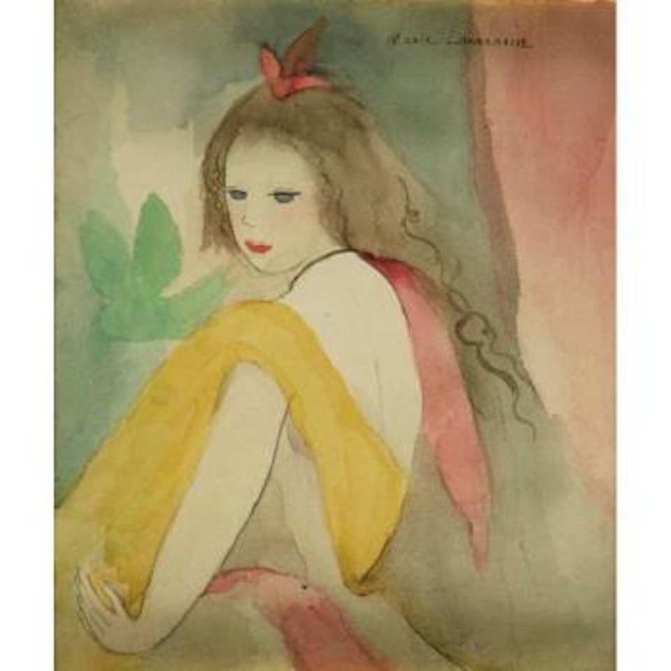 Woman with yellow drape by Marie Laurencin