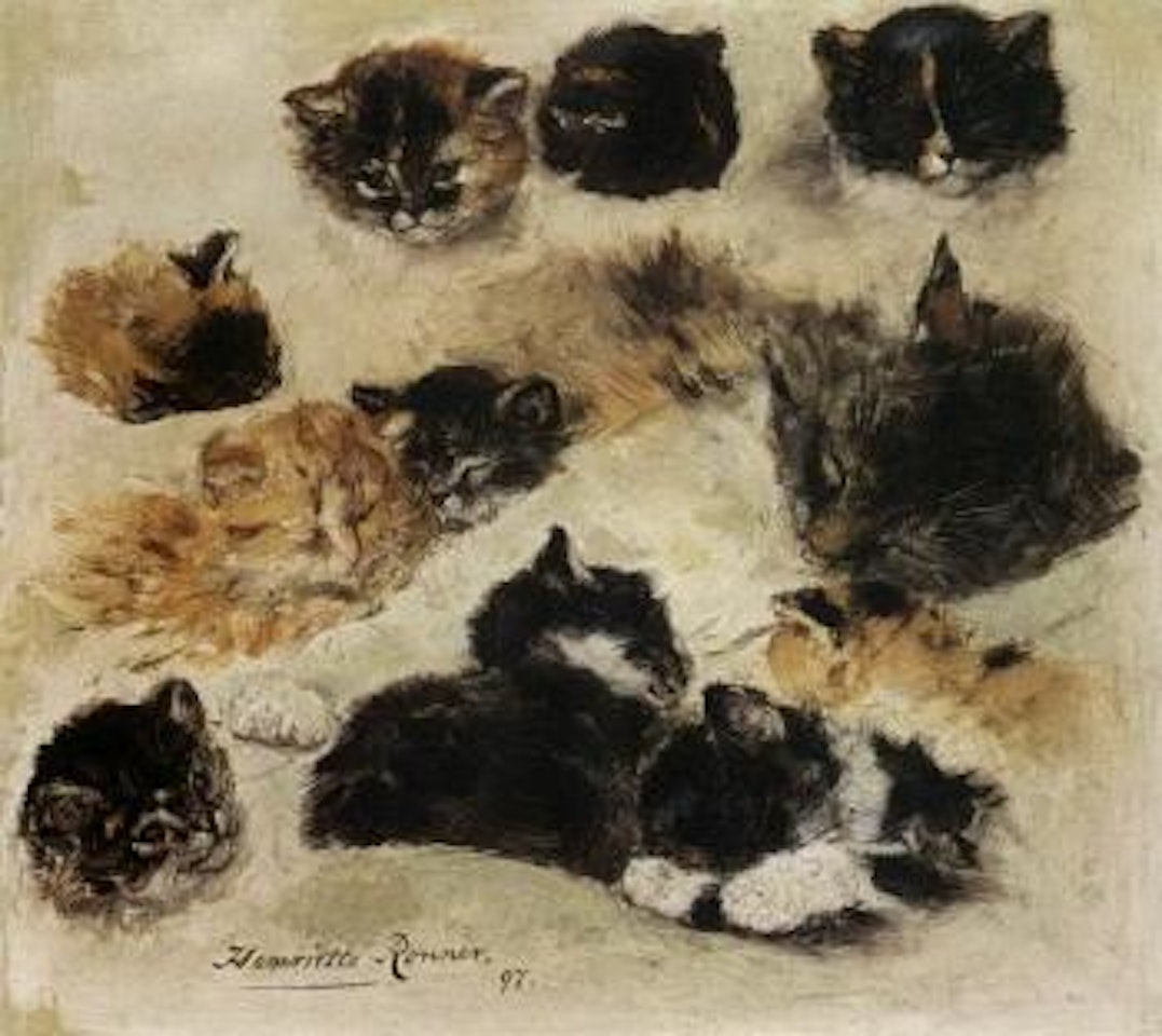 Study of cats by Henriette Ronner-Knip