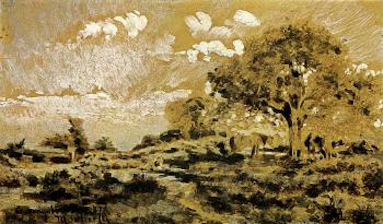 Sur les bords de la durance, ganagolie by Adolphe Monticelli