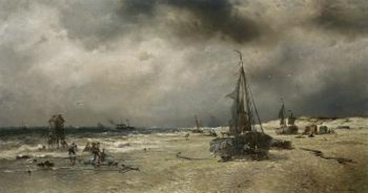 L'approche d'un orage, plage de la panne by François Etienne Musin