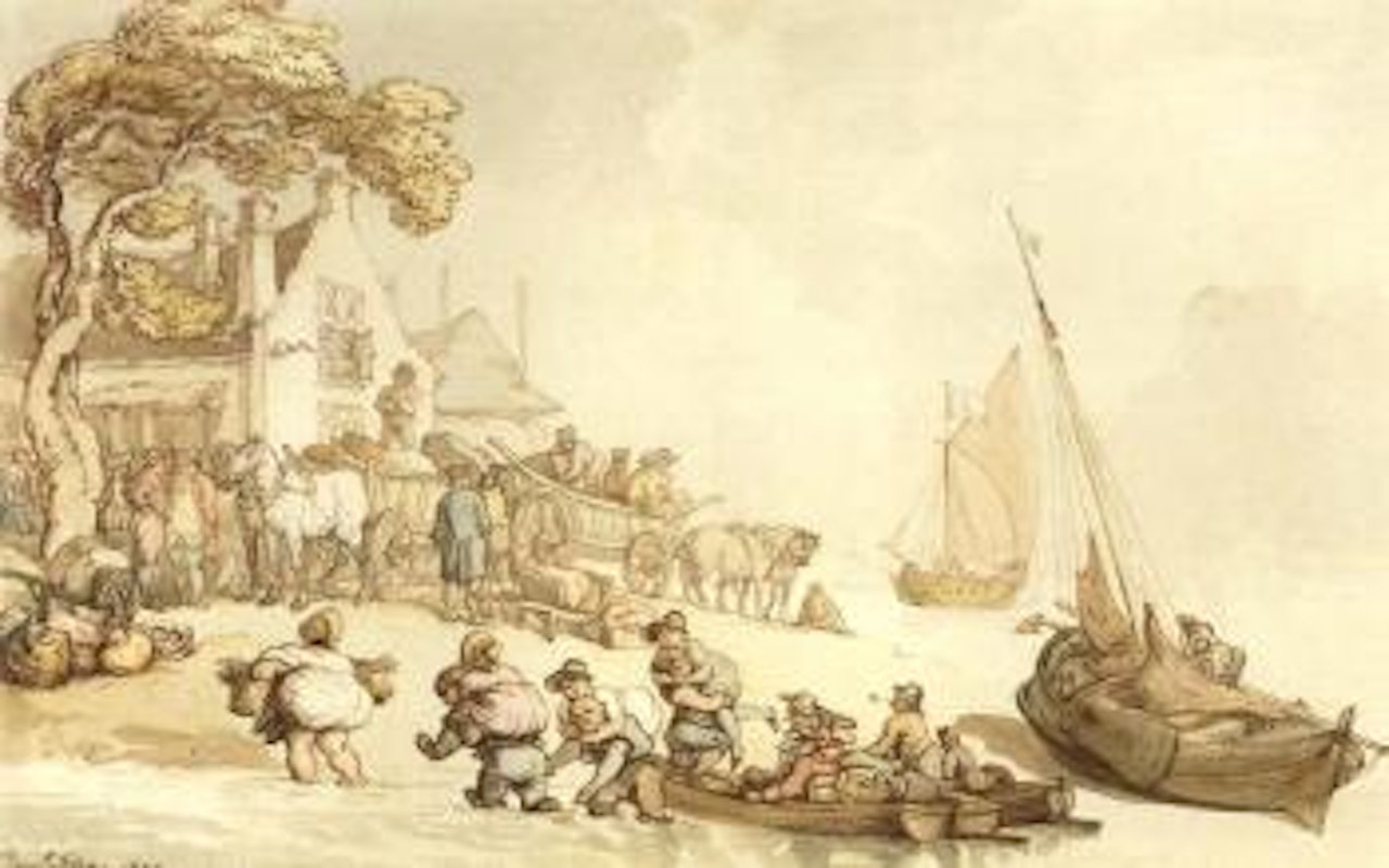 Travellers landing on the coast of Holland by Thomas Rowlandson