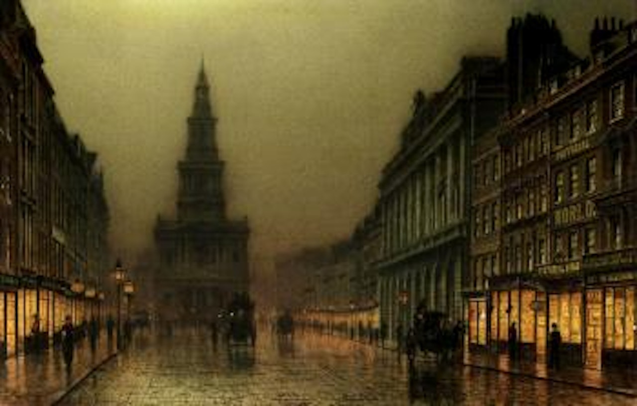 Evening on the Strand looking towards St. Mary's London by John Atkinson Grimshaw