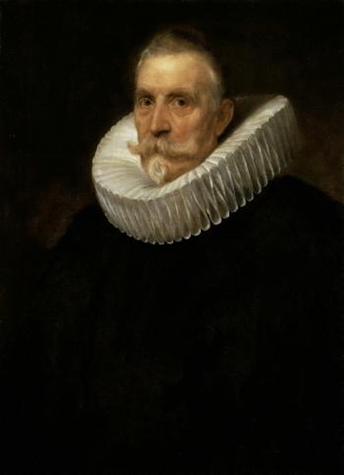 Portrait of a gentleman, half-length, in black with a white ruff by Anthony van Dyck
