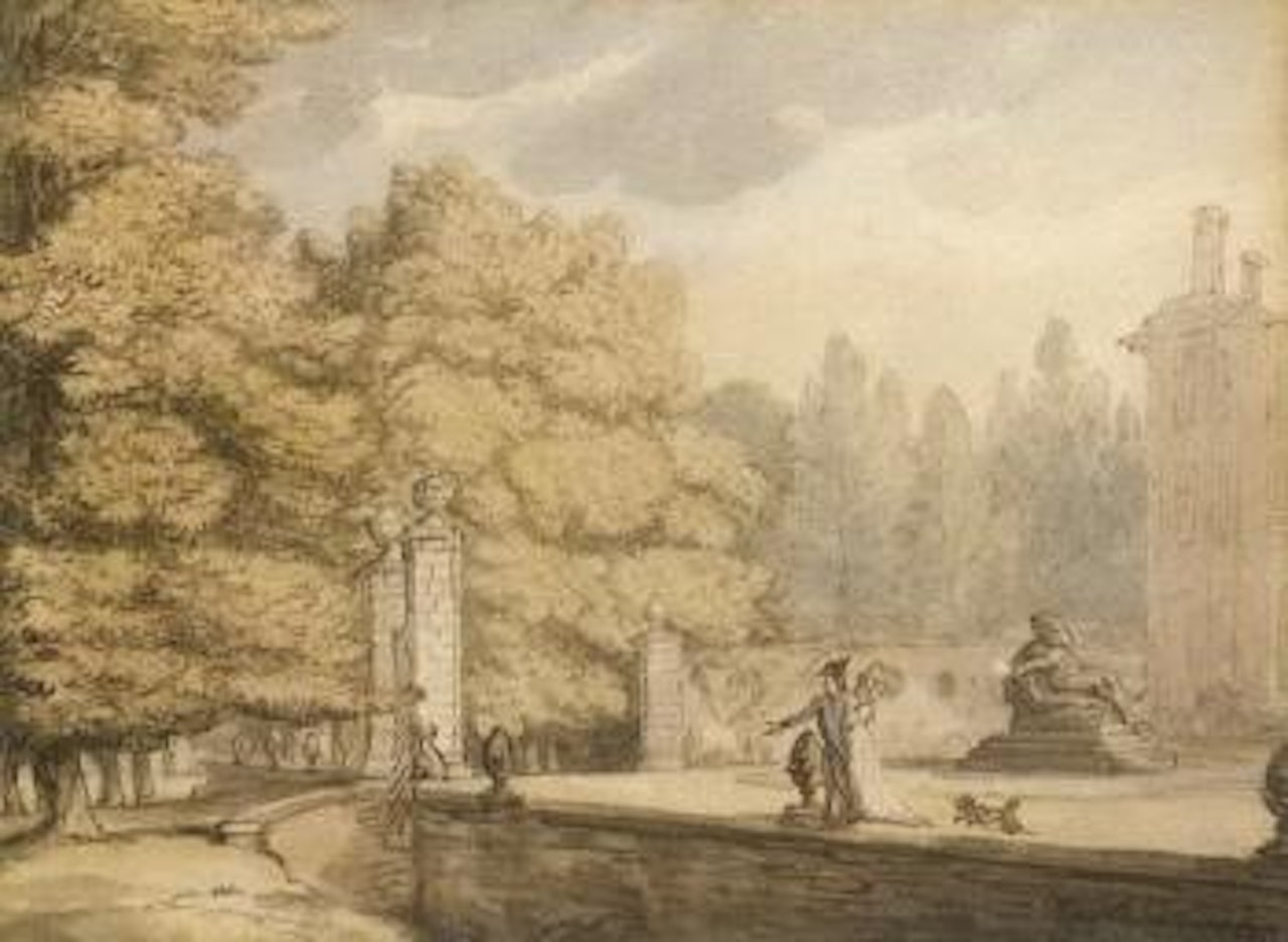 In the garden at Ham House by Thomas Rowlandson