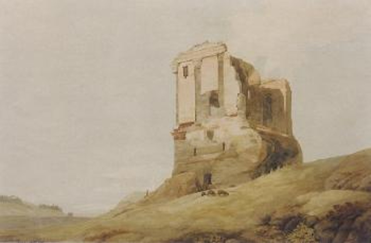 Ruin by the road going to Pont Lamentana, Italy by Francis Towne