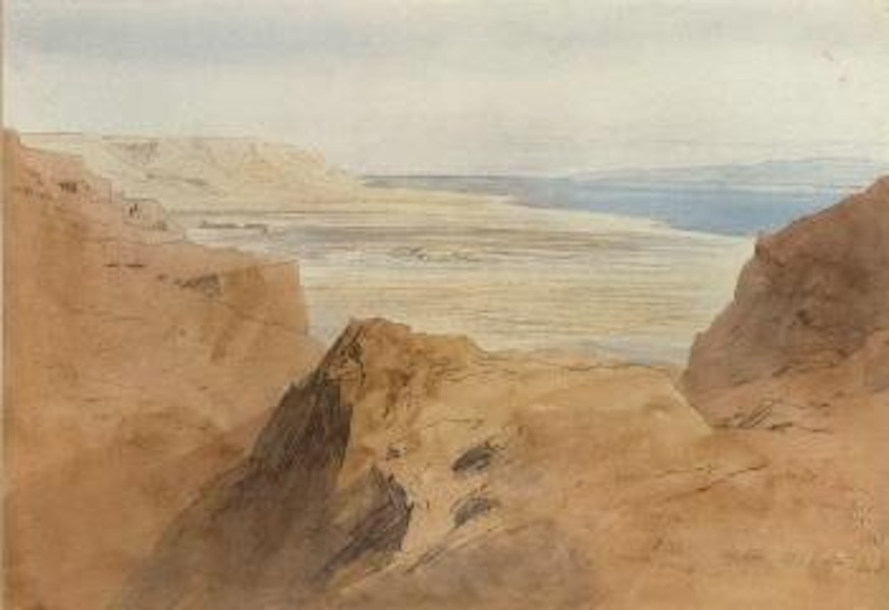Ain Gedi and the Dead Sea, Israel by Edward Lear
