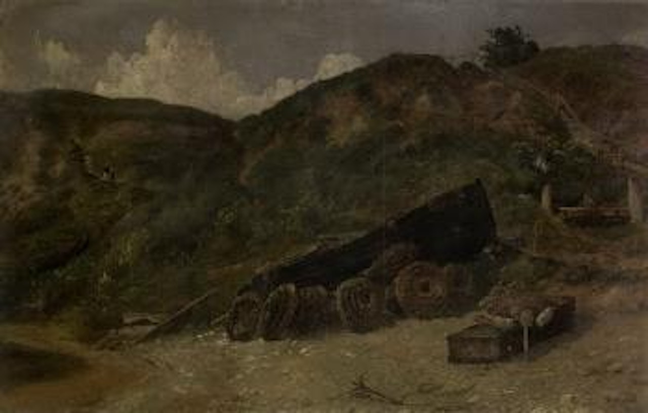 Study of boat and lobster pots, West Lulworth by Jasper Francis Cropsey