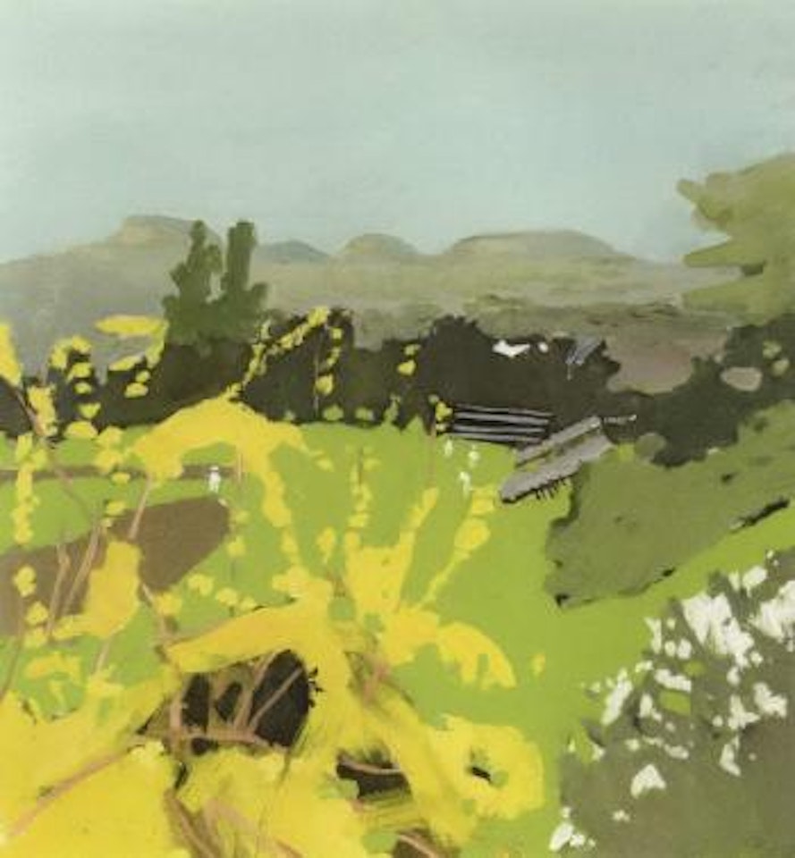 View over the baseball field by Fairfield Porter