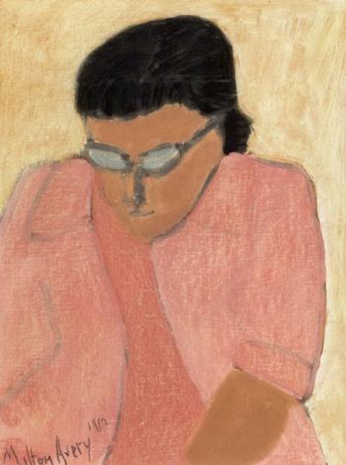 Pink jacket by Milton Avery