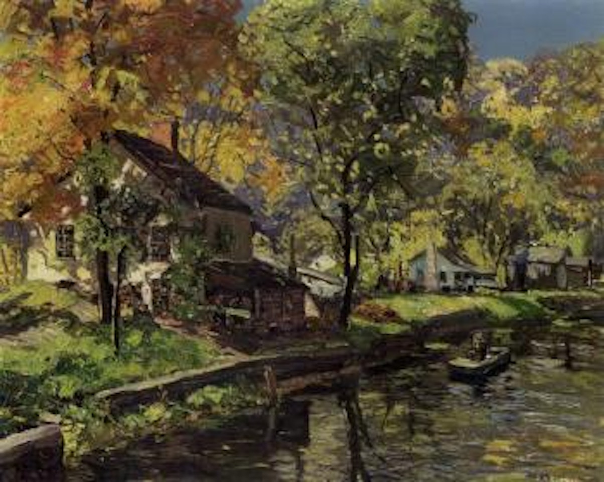 Canal in autumn by Edward Willis Redfield