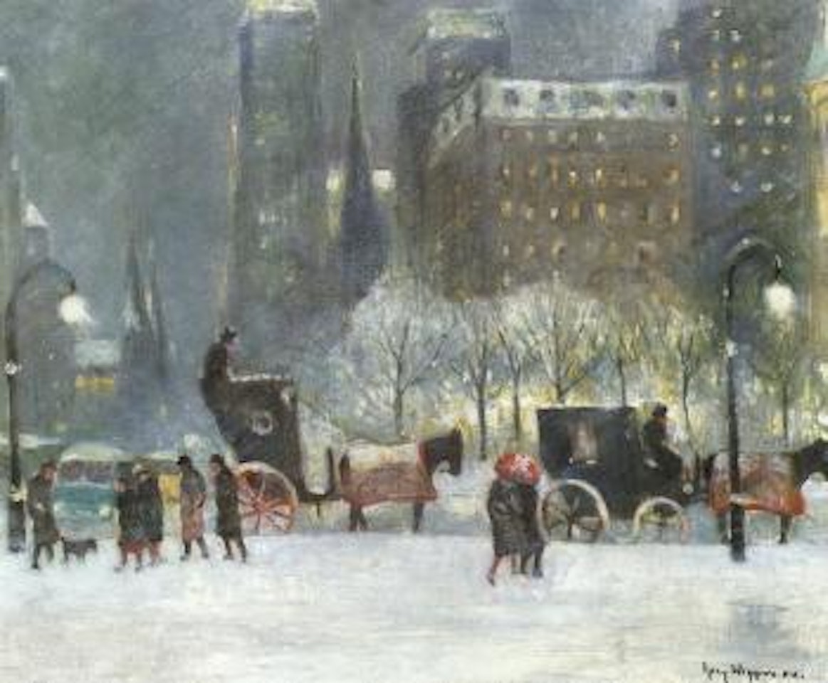 Winter's evening, New York by Guy Carleton Wiggins