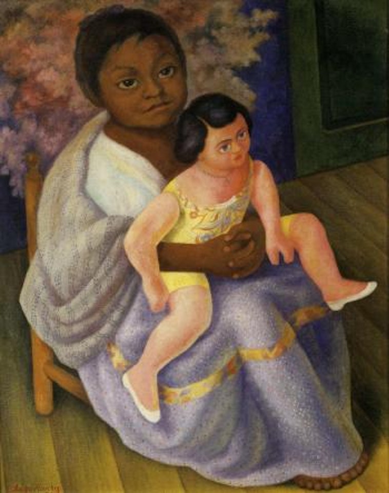 Nina con muneca - Child with doll by Diego Rivera