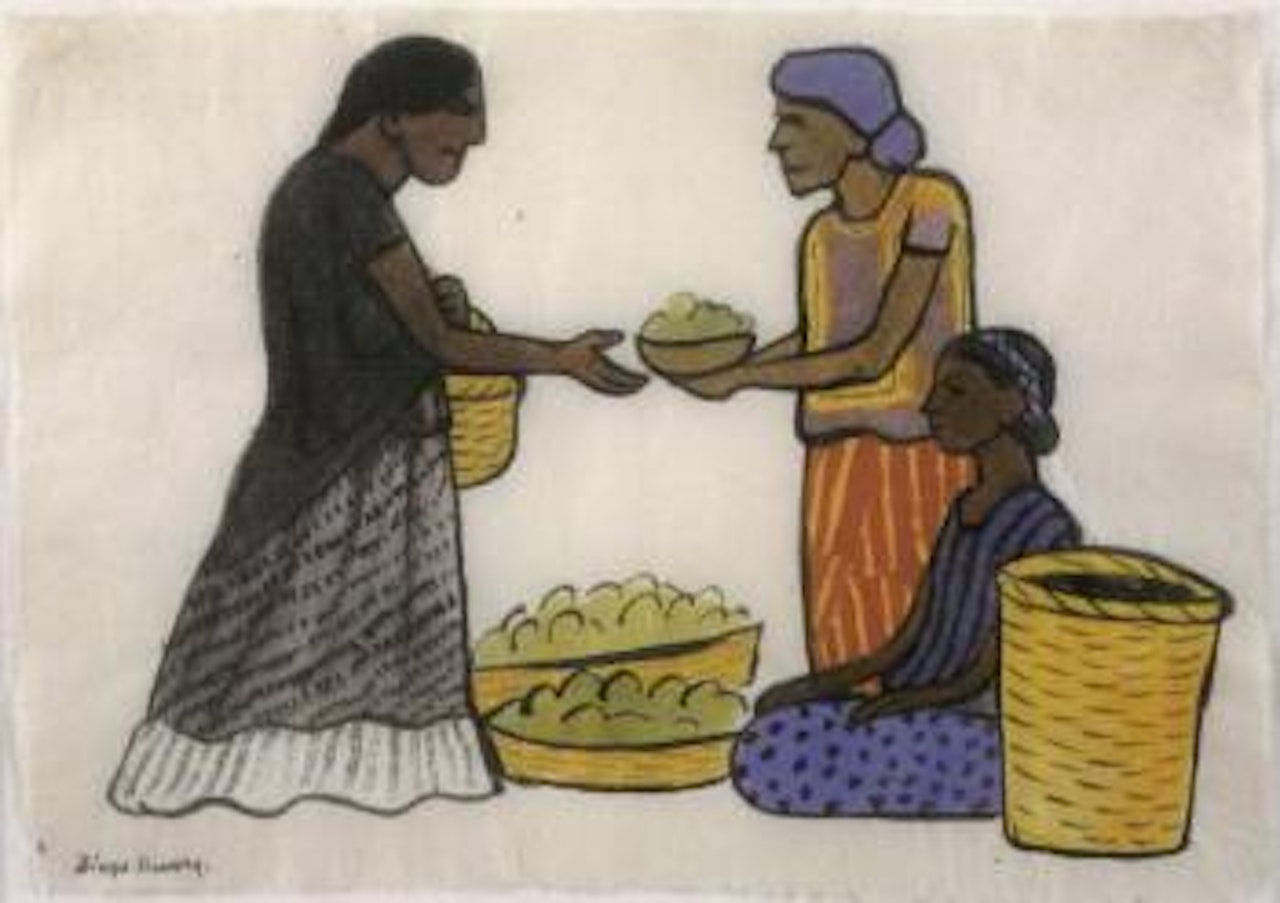 Tehuanas en el mercado by Diego Rivera