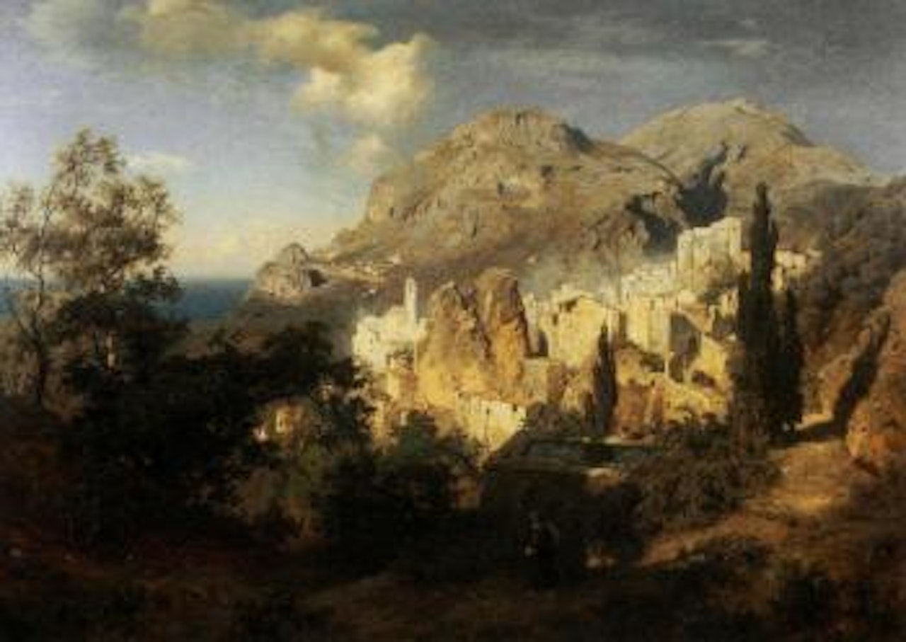 View of the Amalfi coast by August Wilhelm Leu