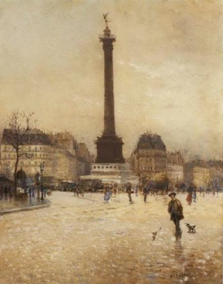 La Place de la Bastille, Paris by Jean Francois Raffaelli