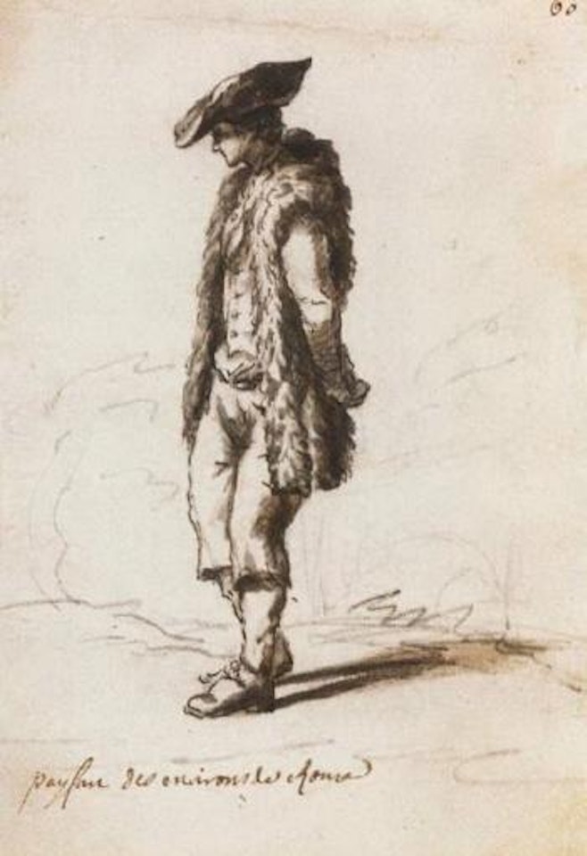 Peasant wearing a sheepskin coat by Claude Joseph Vernet