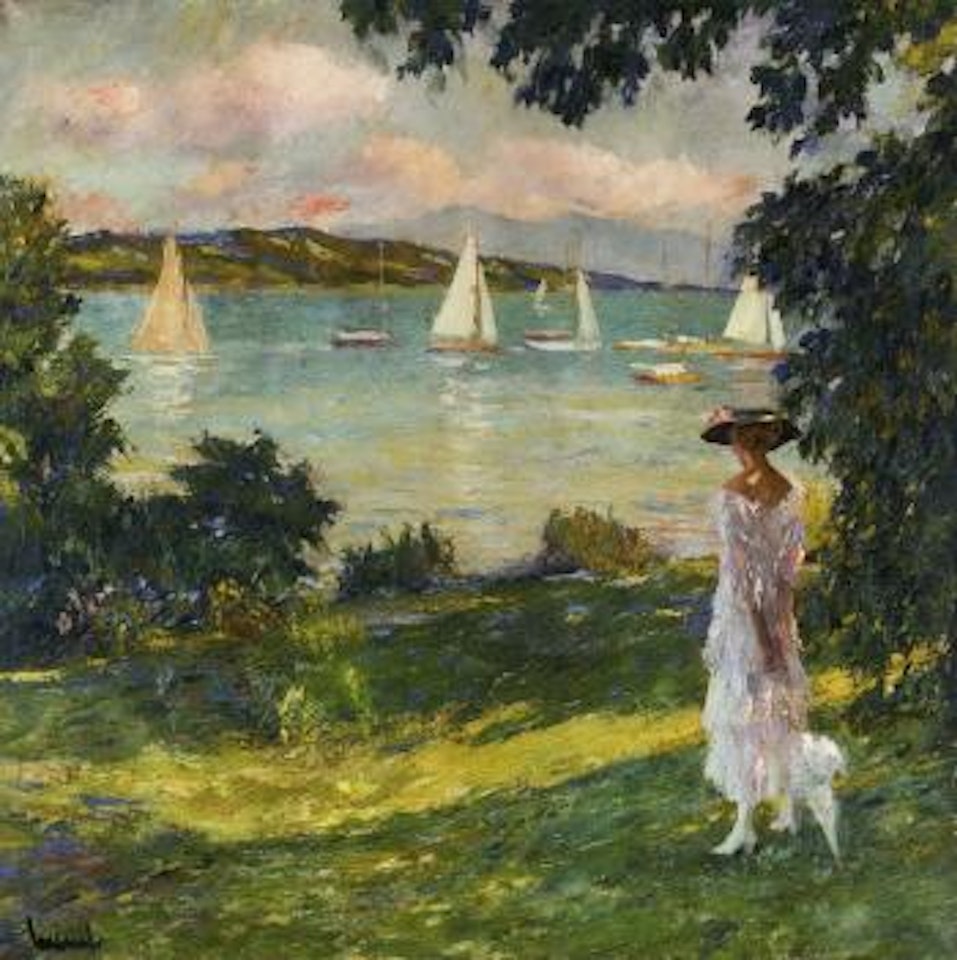 Im yacht club, Starnberg by Edward Cucuel