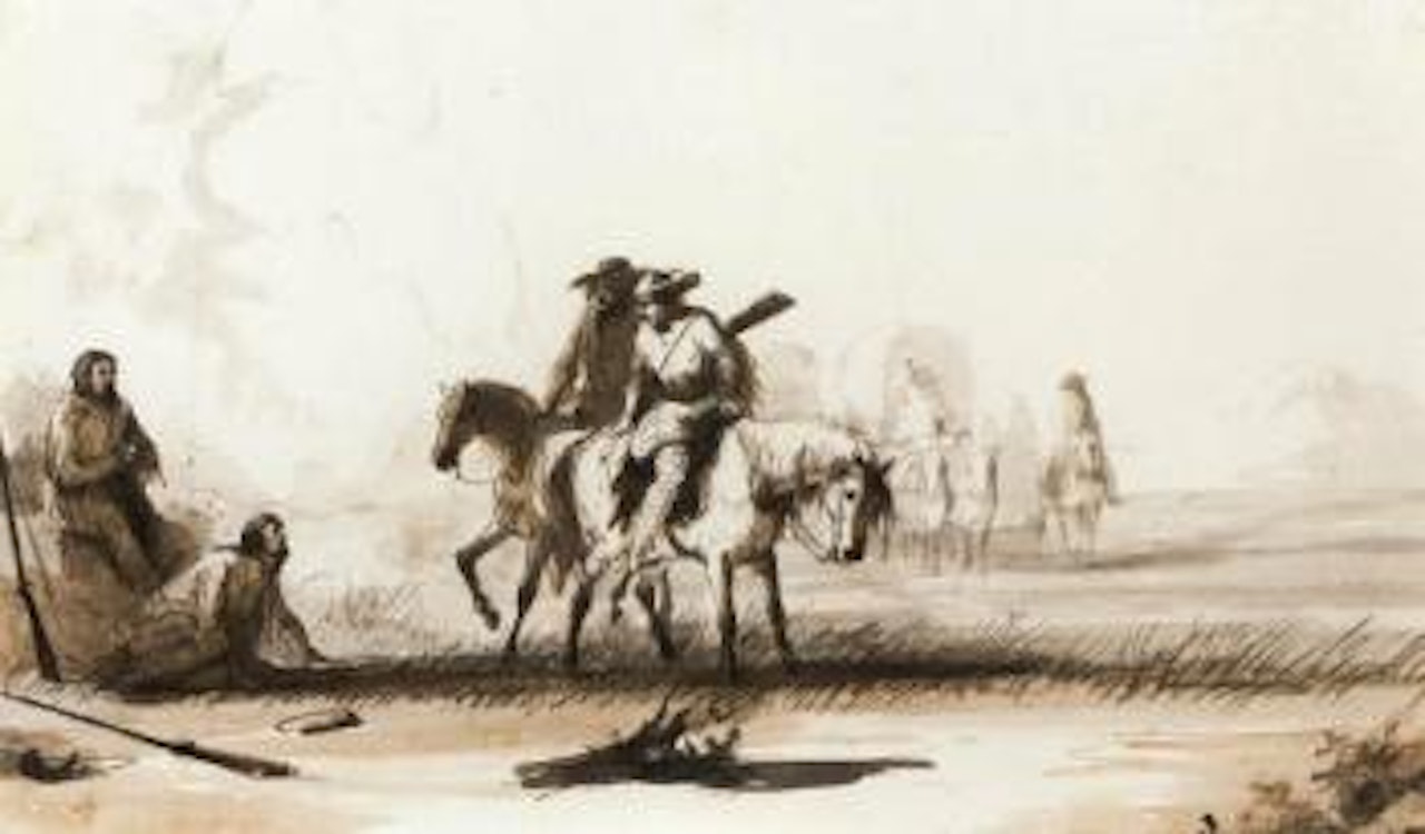 Starving trappers by Alfred Jacob Miller