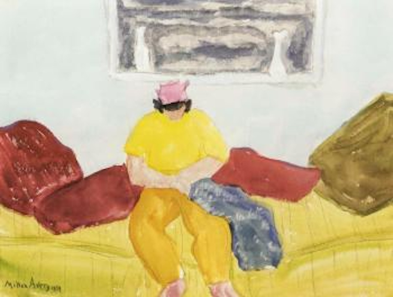 Sally sewing by Milton Avery