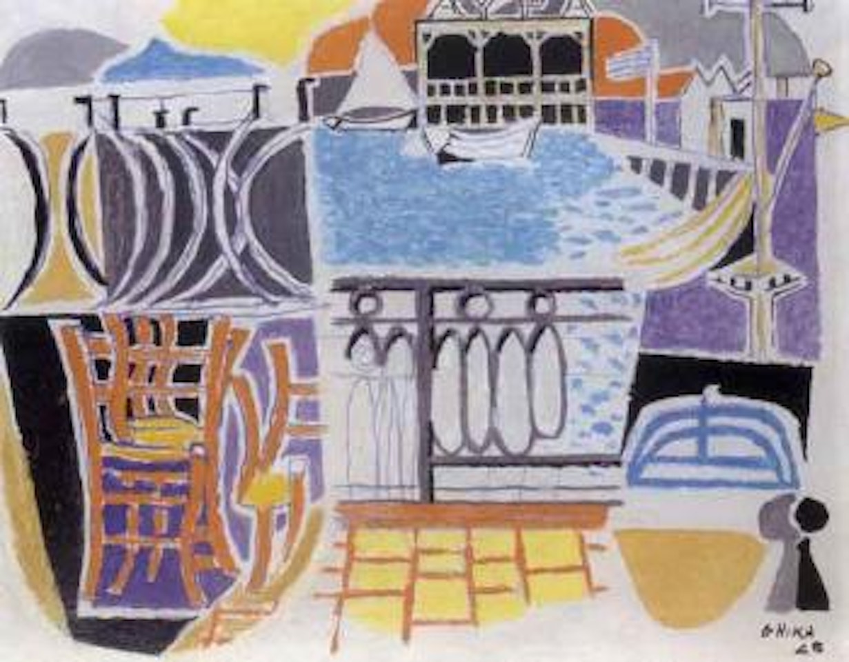 Chairs and tables by the sea by Nicolas Ghika