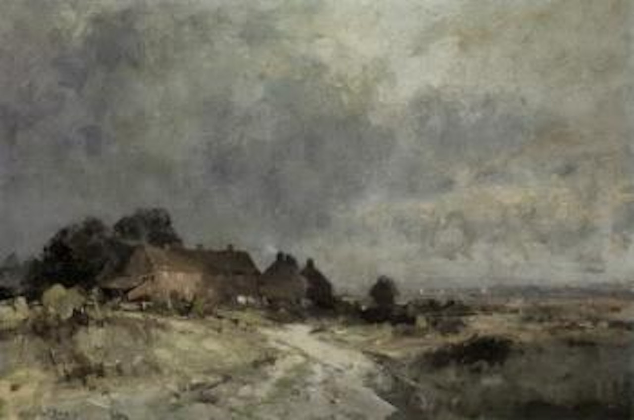 Cottages by the marsh by Edward Seago