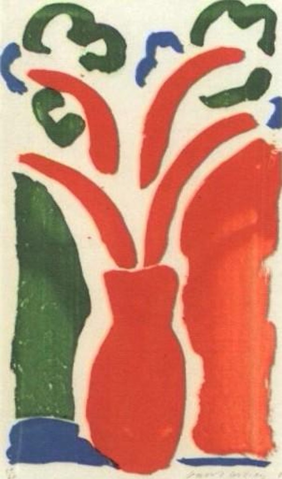 Red pot by David Hockney