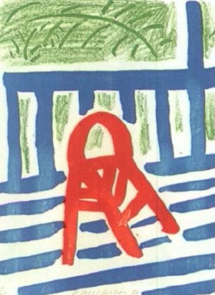Red chair by David Hockney