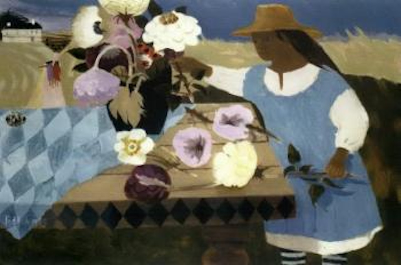 Arranging flowers by Mary Fedden