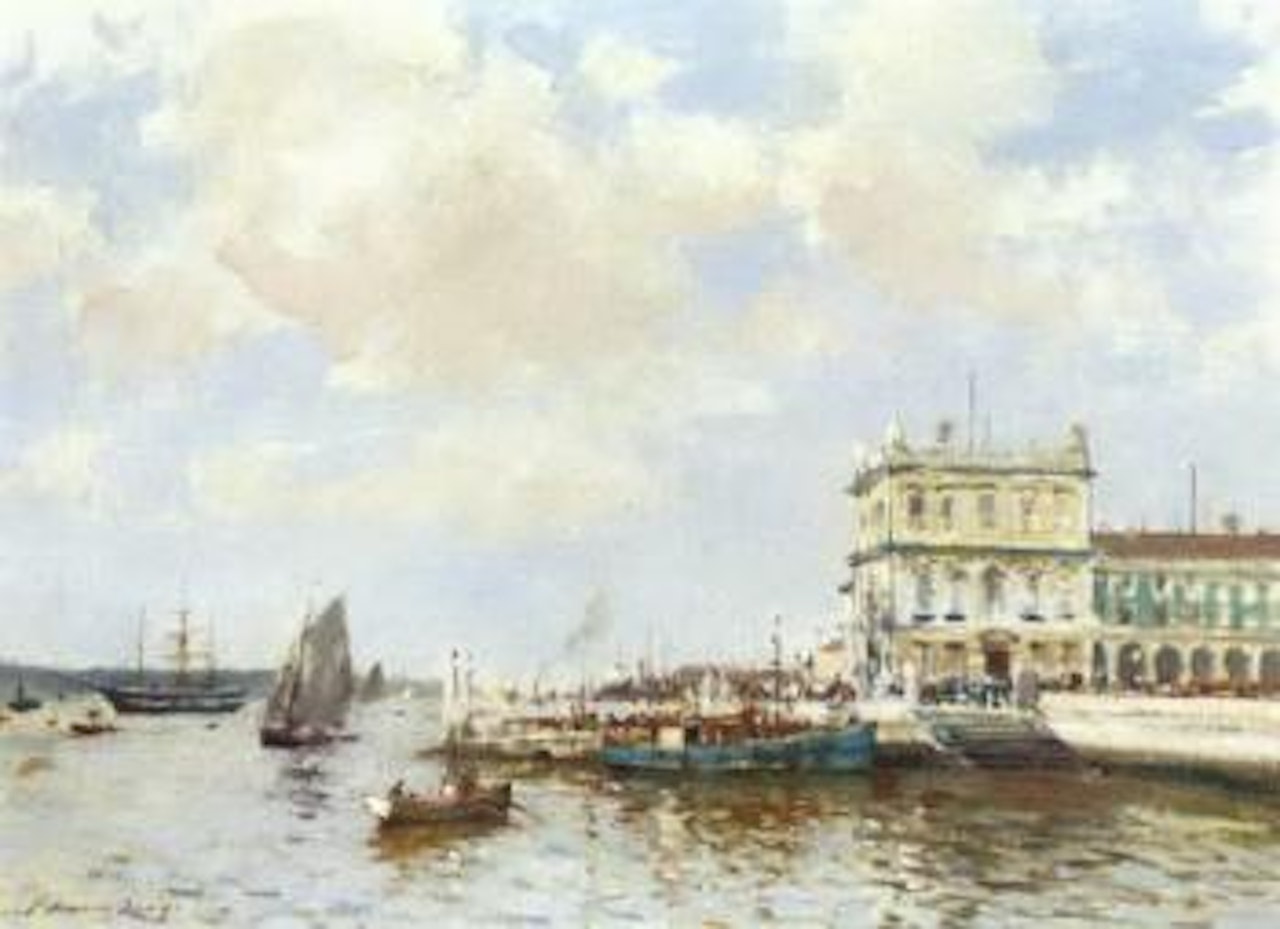 Lisbon, Cais das Colunas by Edward Seago