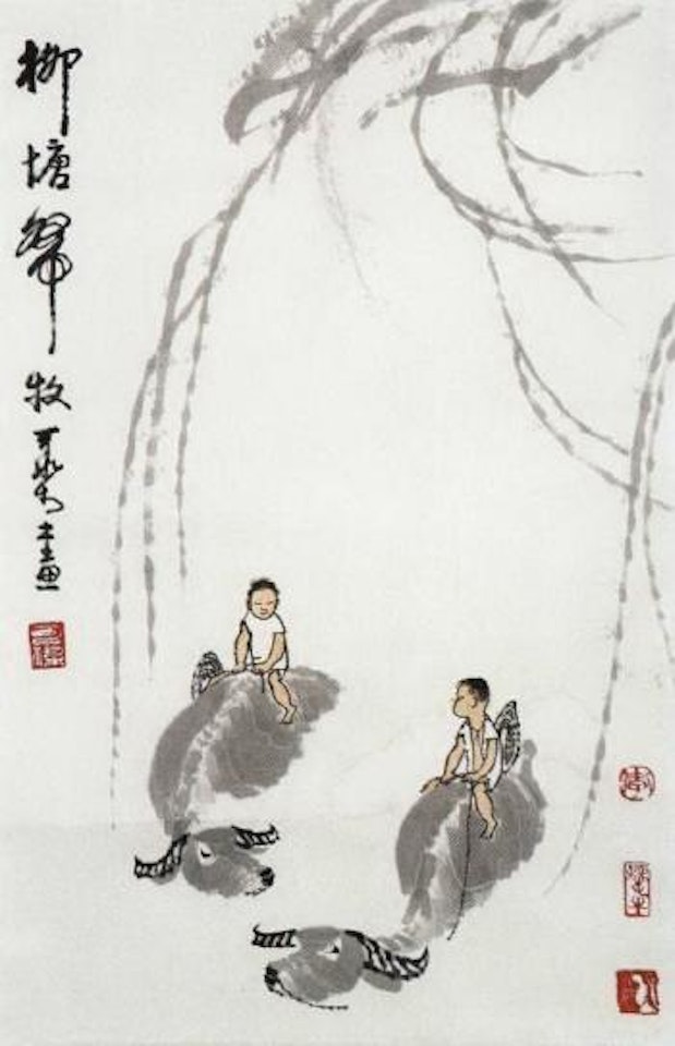 Returning home with the cattle by Li Keran