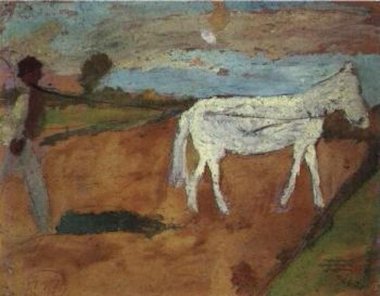 Avenue of birch trees in autumn by Paula Modersohn-Becker